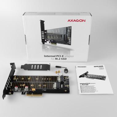Axagon PCIE NVME+NGFF M.2 SSD adapter fekete