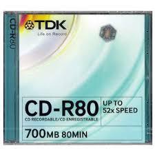TDK 80'/700MB 52x CD lemez darabos slim