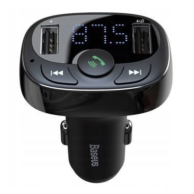 Baseus T-Typed Bluetooth FM Autós 2xUSB töltő LED